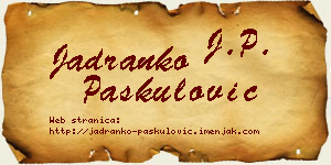 Jadranko Paskulović vizit kartica